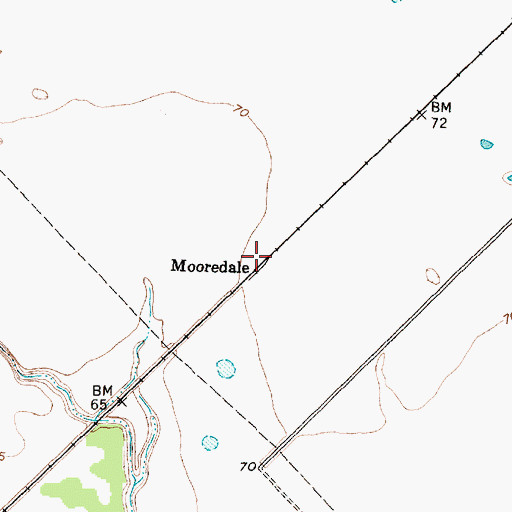 Topographic Map of Mooredale, TX