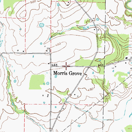 Topographic Map of Morris Grove, TX