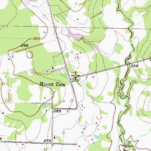 Topographic Map of Mount Zion, TX