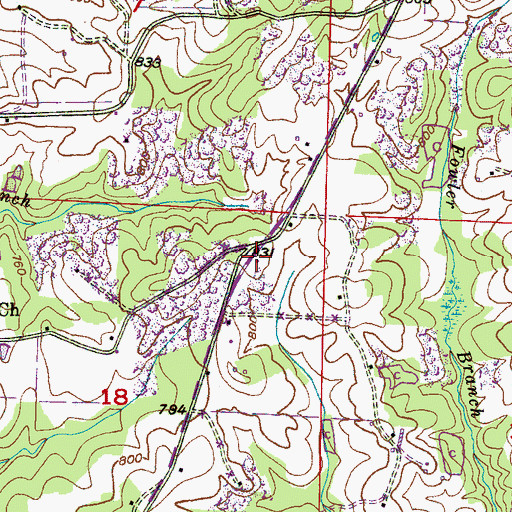 Topographic Map of Mountain View Church, AL