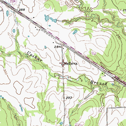 Topographic Map of Nelleva, TX