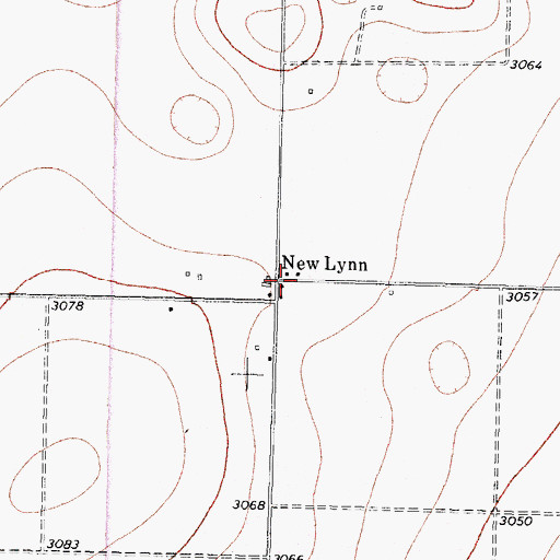 Topographic Map of New Lynn, TX