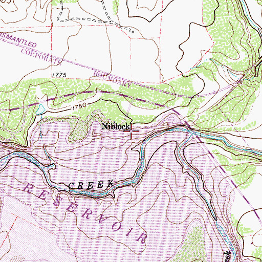 Topographic Map of Niblock, TX