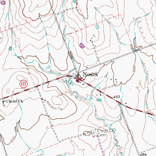 Topographic Map of Noack, TX