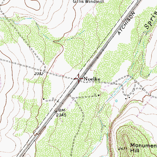 Topographic Map of Noelke, TX