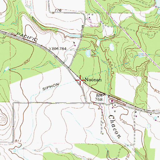 Topographic Map of Noonan, TX
