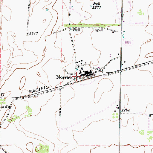 Topographic Map of Norrick, TX