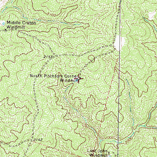 Topographic Map of North Pitchfork Corner Windmill, TX