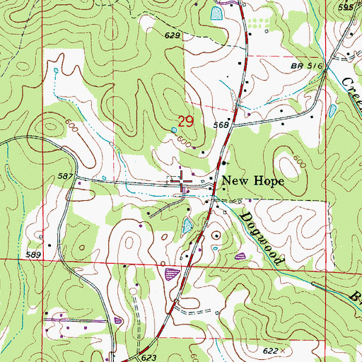 Topographic Map of New Hope Cemetery, AL