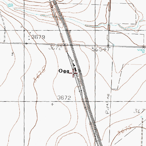 Topographic Map of Ogg, TX