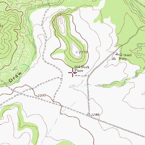 Topographic Map of Old Burk Place, TX