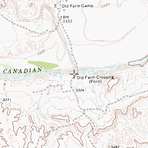 Topographic Map of Old Farm Crossing, TX