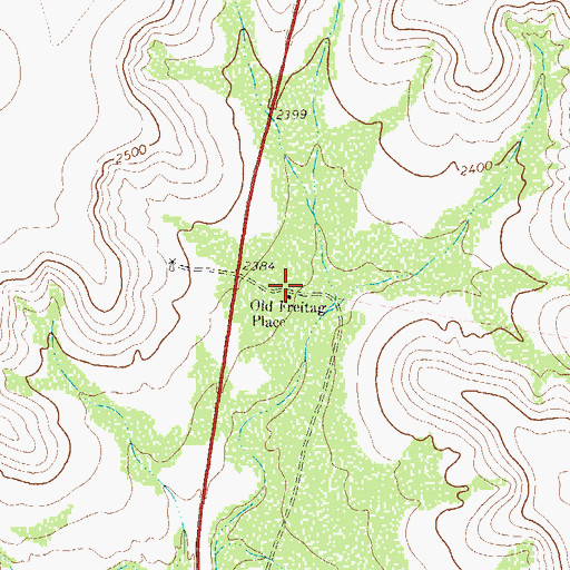 Topographic Map of Old Freitag Place, TX