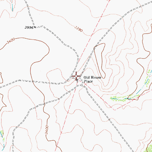 Topographic Map of Old House Place, TX