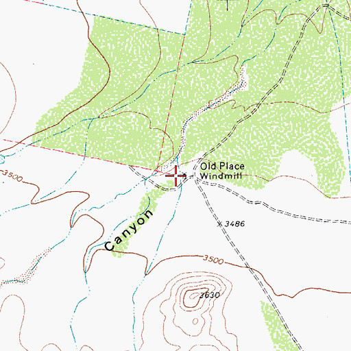 Topographic Map of Old Place Windmill, TX
