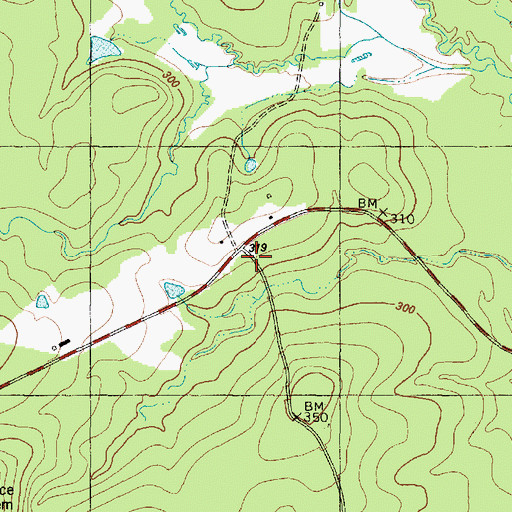 Topographic Map of Ollie, TX