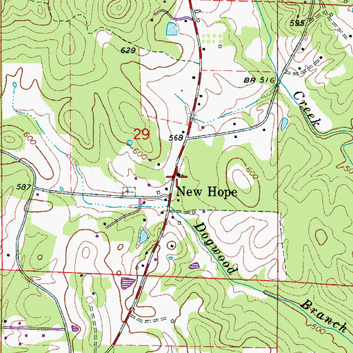 Topographic Map of New Hope Baptist Church, AL