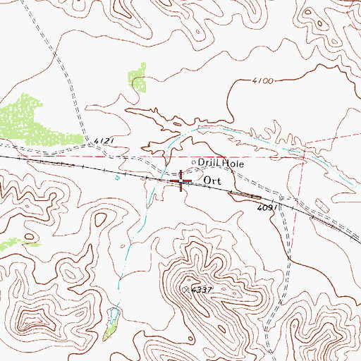 Topographic Map of Ort, TX