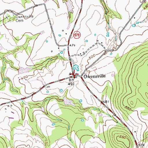 Topographic Map of Owensville, TX