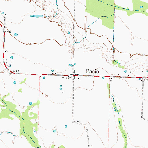 Topographic Map of Pacio, TX