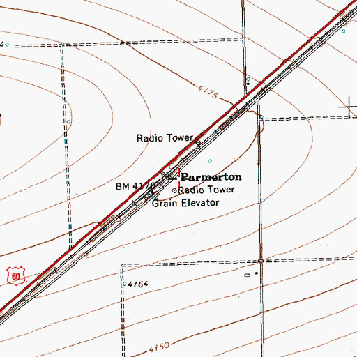 Topographic Map of Parmerton, TX
