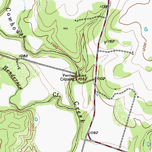 Topographic Map of Parsley Crossing, TX