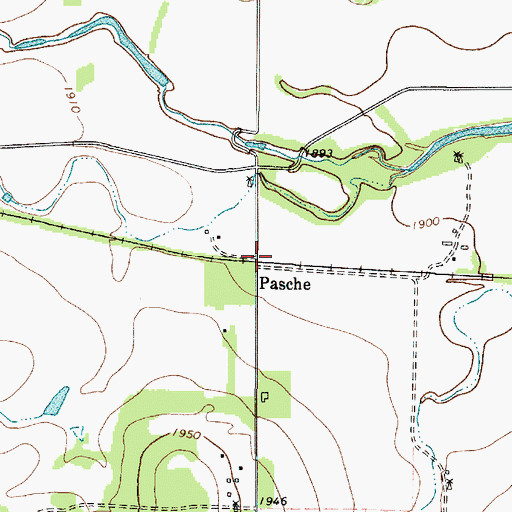 Topographic Map of Pasche, TX