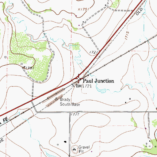 Topographic Map of Paul Junction, TX