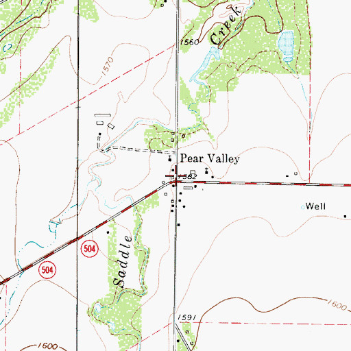 Topographic Map of Pear Valley, TX