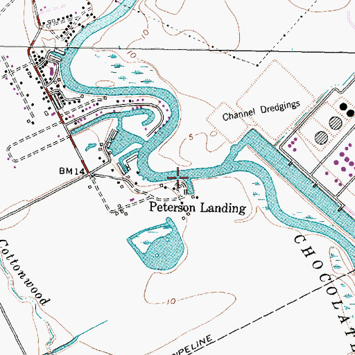 Topographic Map of Peterson Landing, TX