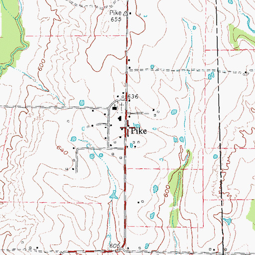 Topographic Map of Pike, TX