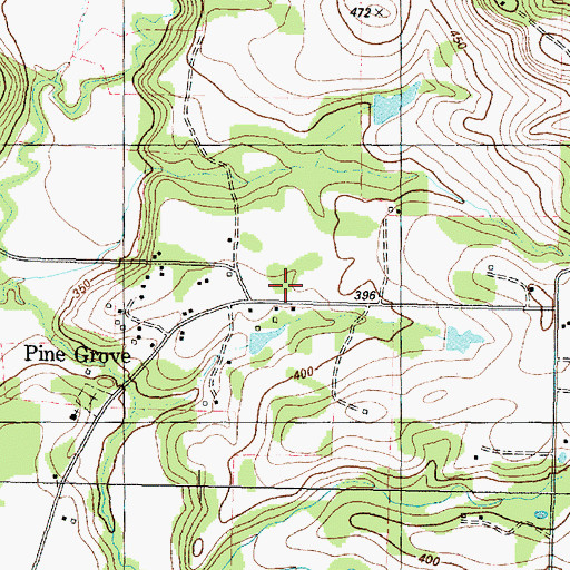 Topographic Map of Pine Grove, TX