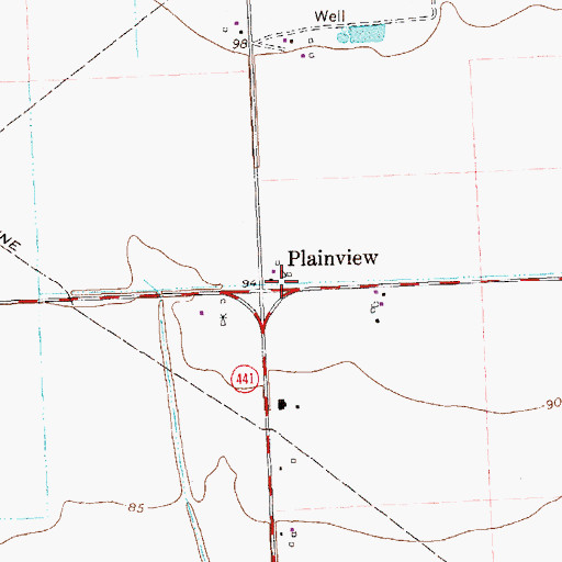 Topographic Map of Plainview, TX