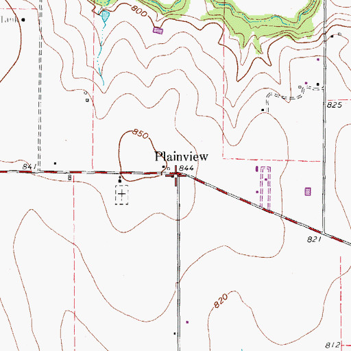 Topographic Map of Plainview, TX