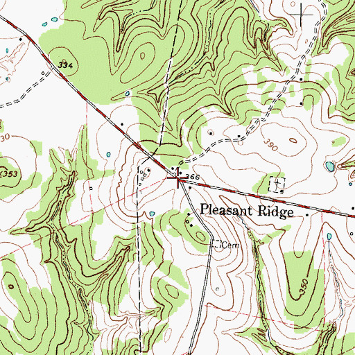 Topographic Map of Pleasant Ridge, TX