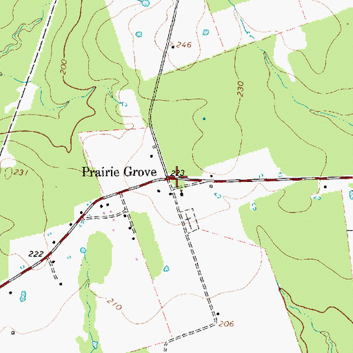 Topographic Map of Prairie Grove, TX