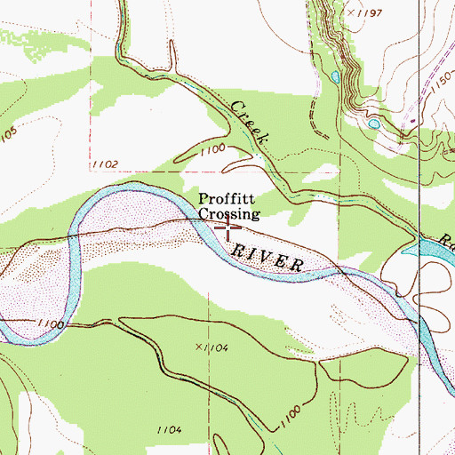 Topographic Map of Proffitt Crossing, TX