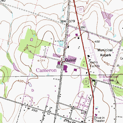 Topographic Map of Quinif, TX