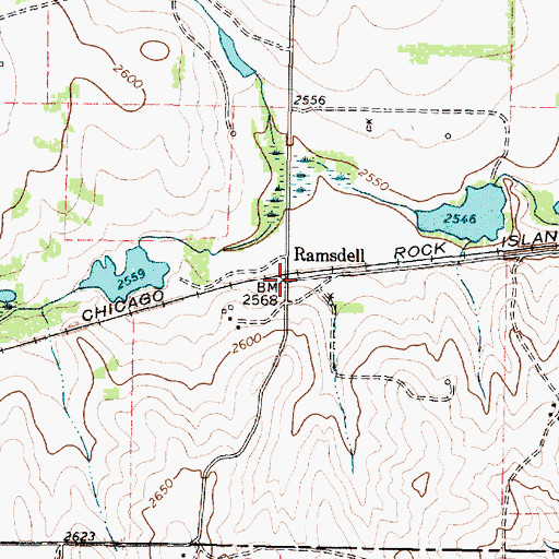Topographic Map of Ramsdell, TX