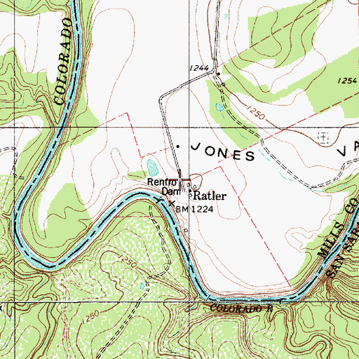 Topographic Map of Ratler, TX