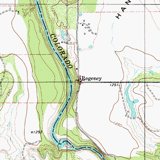 Topographic Map of Regency, TX
