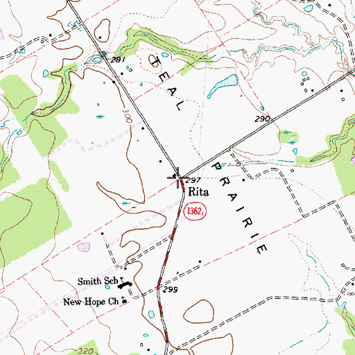 Topographic Map of Rita, TX