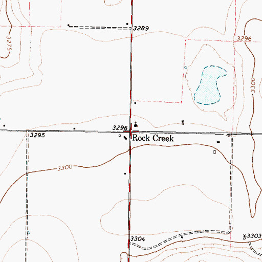 Topographic Map of Rock Creek, TX