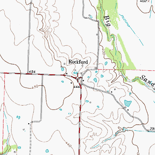 Topographic Map of Rock Ford, TX