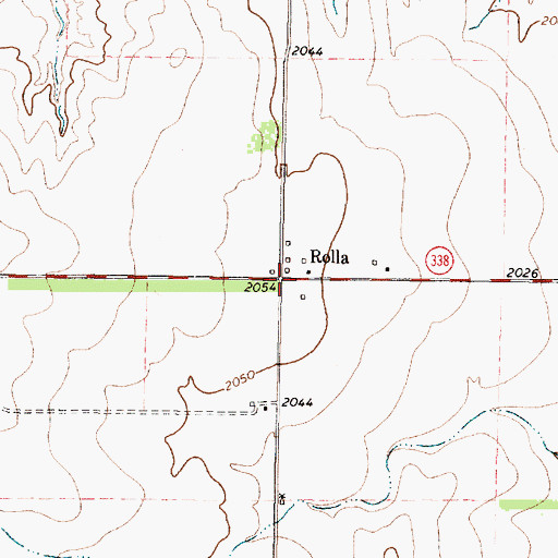 Topographic Map of Rolla, TX