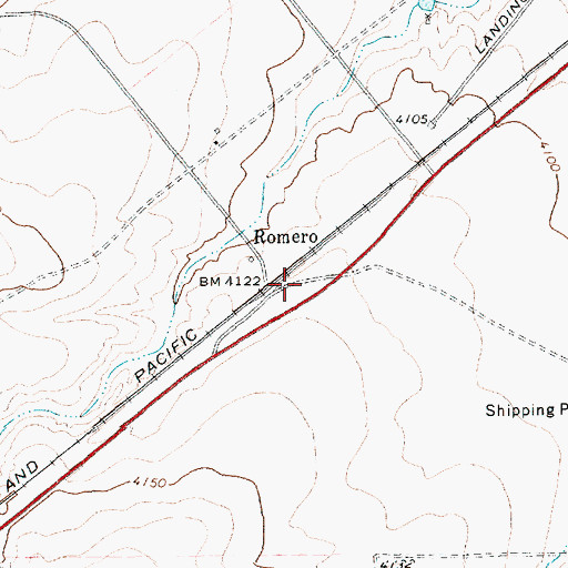 Topographic Map of Romero, TX