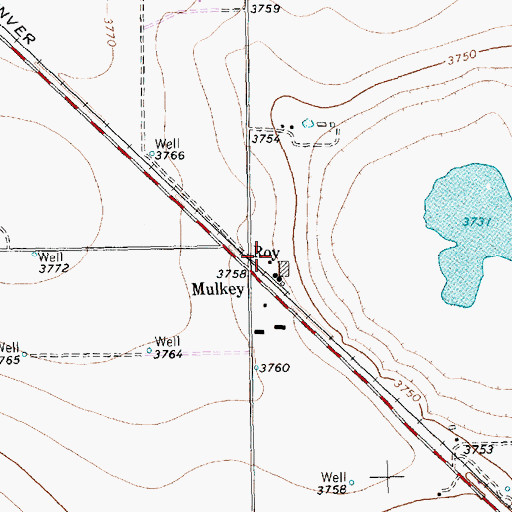 Topographic Map of Roy, TX