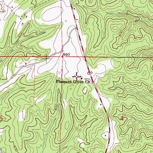 Topographic Map of Pleasant Grove Cemetery, AL
