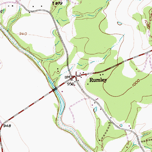 Topographic Map of Rumley, TX