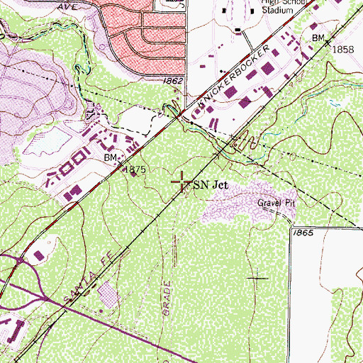Topographic Map of S N Junction, TX